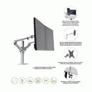 Bras articulé écran double fixe métal SAMY_8