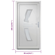 Vidaxl porte d'entrée blanc 88x200 cm pvc 3187926_8