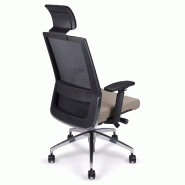 Siège de bureau synchrone avec appui-tête dossier résille So Milan - Z03, Paire d'accoudoirs réglables sur 3 axes - Couleur noire, Sans, Tissu_8