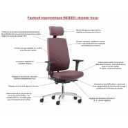 Fauteuil ergonomique de bureau design - écologique et durable - assise rembourrée confortable - INDEED_8