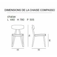 Chaise de restaurant Compasso en frêne - design raffiné avec dossier incurvé et multiples finitions_8