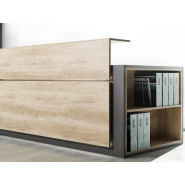 Banque d'accueil droite classique en bois - AVANT, design adaptable à tout environnement_8