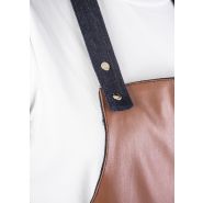 Tablier à bavette - modèle cannes en denim avec empiècement cuir ou simili-cuir - personnalisable et fabriqué en France_8