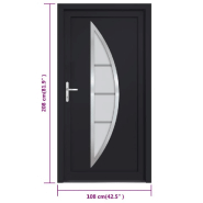 Vidaxl porte d'entrée anthracite 108x208 cm pvc 3187878_8