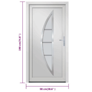 Vidaxl porte d'entrée blanc 98x190 cm pvc 3187868_8