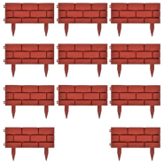 Vidaxl clôture de jardin avec design de briques 11 pcs 141257_8