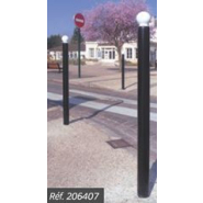 Potelet haute visibilité peint sur zinc - Tube acier Ø60, 76, 102 et 114 mm - Cinq pommeaux au choix - Fixation par scellement direct_8