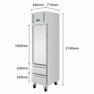 Armoire réfrigérée négative GN compacte série G 1 porte et 2 tiroirs 180L UA116 Polar_8