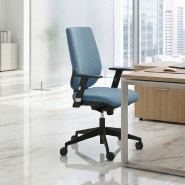 Siège de bureau Tertio haut dossier synchrone - Sokoa - Bleu, Réglable hauteur_8