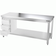 Tables Inox centrales Premium avec Etagère - P 600 mm | Ggm -_8