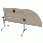 Table de réunion NET, plateau abattant avec retour - Mobel Linea - Alu, Anthracite, Gauche_8