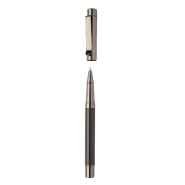 Set écriture - stylo à bille et roller en métal - motif carbone - boîte cadeau_8