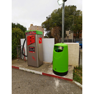 Poubelle publique en polyéthylène moulé - plastique recyclé - 90L - verrouillage clé triangulaire - nombreuses couleurs disponibles