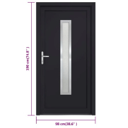 Vidaxl porte d'entrée anthracite 98x190 cm pvc 3187898_8