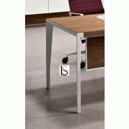 Bureau d'angle X9 avec pieds coloris blanc - Officity - 192, Droite, Orme gris_8