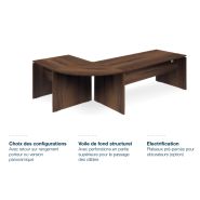 Bureau de direction - MOKA - pieds panneaux avec entretoise - fabriqué en France - surface antibactérienne_8