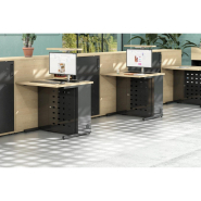 Table informatique sécurisée DATA - écran extractible, piètement à dégagement latéral, fabrication française_8