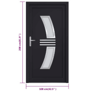 Vidaxl porte d'entrée anthracite 108x208 cm pvc 3187935_8