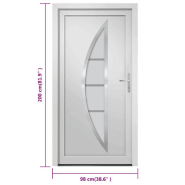 Vidaxl porte d'entrée blanc 98x200 cm pvc 3187869_8
