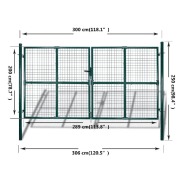 Vidaxl portail de clôture en grillage galvanisée 289 x 200 cm / 306 x 250 cm 140926_8