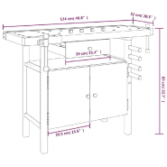 Vidaxl établi avec tiroir et étaux 124x52x83 cm bois massif d'acacia 153321_8