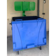 Compacteur et tasseur de bac 660L à 1100L Mobile, déplaçable  pour déchets de marché et halle alimentaire._8