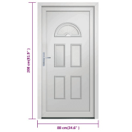 Vidaxl porte d'entrée blanc 88x208 cm pvc 3187912_8