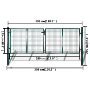 Vidaxl portail de clôture en grillage galvanisée 289 x 175 cm / 306 x 225 cm 140925_8