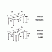 Bureau d'angle compact - hauteur fixe ou réglable - So Vera_8