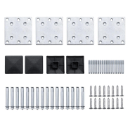 Vidaxl ensemble de panneau de clôture wpc 446x(105-186) cm noir 3070438_8