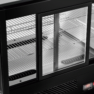 Vitrine réfrigérée à poser noire avec éclairage LED - 200 L - 3 niveaux_8