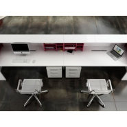 Banque d'accueil lumineuse droite SALVE - Design contemporain avec éclairage LED et finition bois laqué_8