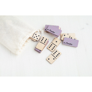 Dominos sur mesure en contreplaqué de bouleau - 28 tuiles avec impression couleur et étui en coton_8