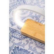 Lampe de bureau multifonctions en bambou - 25 LED - Luminosité réglable - Chargeur rapide sans fil 10W et port USB_8