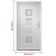Vidaxl porte d'entrée blanc 108x208 cm pvc 3187848_8