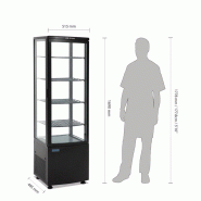 Vitrine réfrigérée panoramique avec porte incurvée - série C - noire 235L - Polar - CX573_8