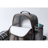 Sac à dos pique-nique isotherme en polyester 600D RPET - Set vaisselle 4 personnes et couverture incluse_8