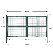 Vidaxl portail de clôture à porte double acier enduit de poudre 142025_8