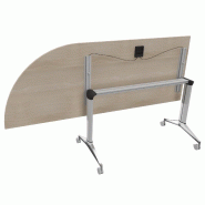 Table de réunion NET, plateau abattant avec retour - Mobel Linea - Blanc, Anthracite, Droite_8