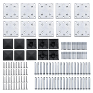 Vidaxl ensemble de panneau de clôture wpc 1484x(105-186) cm noir 3070444_8