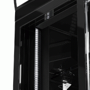 Armoire à boissons noire double portes coulissantes avec canopy - 880L_8
