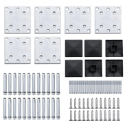 Vidaxl ensemble de panneau de clôture wpc 872x186 cm noir 3070432_8