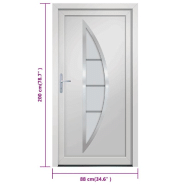 Vidaxl porte d'entrée blanc 88x200 cm pvc 3187861_8