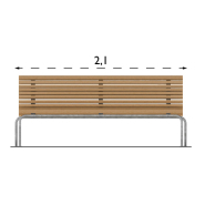 Banc public Stockholm - Hags réf 8037128 - 2100 mm de long, 800 mm de large et 40 kg_8
