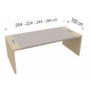 Bureau de direction E10 - Esthétique moderne et traditionnel, plateau en bois plaqué et options cuir_8