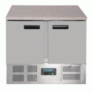 Table réfrigérée positive plan de travail en marbre Série G 2 portes 240L CL108 Polar_8