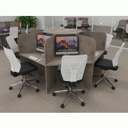 Bureau pour call center 7 places forme marguerite - acacia foncé_8