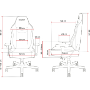 Siège réglable en tissu déperlant - ORAXEAT TK800F - Gris clair / Noir - Mousse haute densité 55 kg/m3 - Réf : ORX_TK800F_LGBK_8