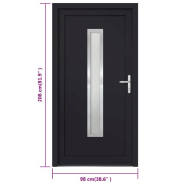 Vidaxl porte d'entrée anthracite 98x208 cm pvc 3187906_8