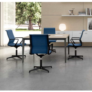 Fauteuil pour salle de réunion/conférence - DYNAMICA : design élégant, piètement plat 4 branches sur patins_8